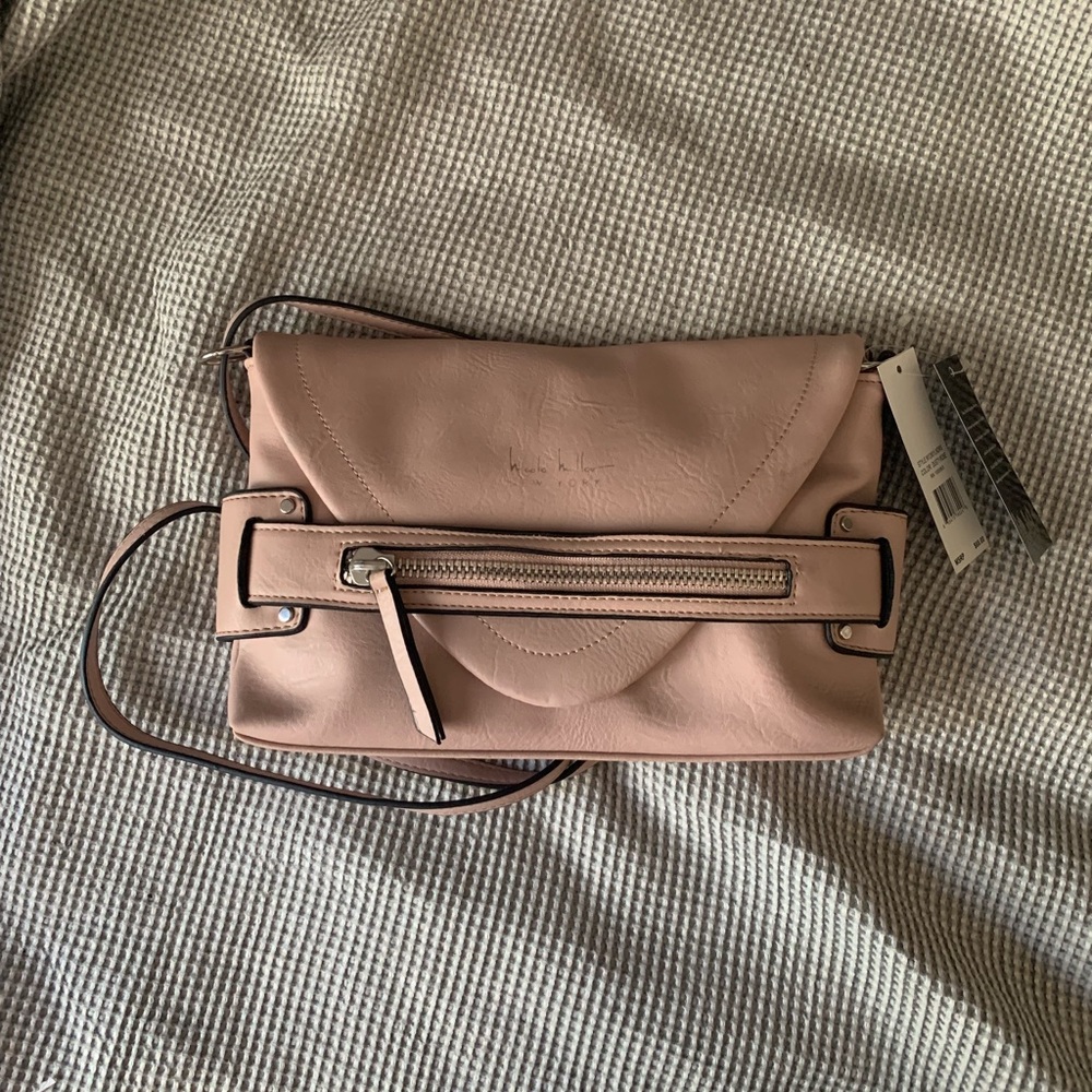 Pink leather purse